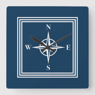 Nautical design square wall clock