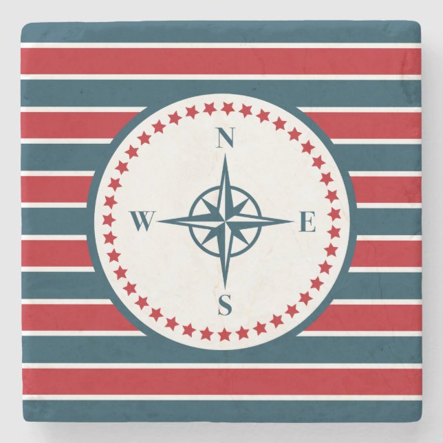 Nautical design stone coaster (Front)