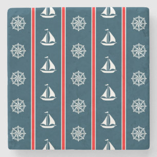 Nautical design stone coaster