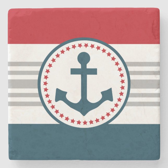 Nautical design stone coaster (Front)