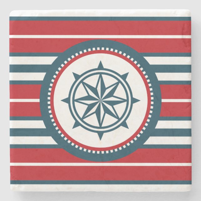 Nautical design stone coaster (Front)