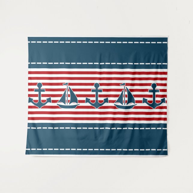 Nautical design tapestry (Front (Horizontal))