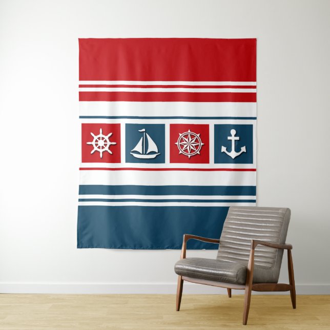 Nautical design tapestry (In Situ)