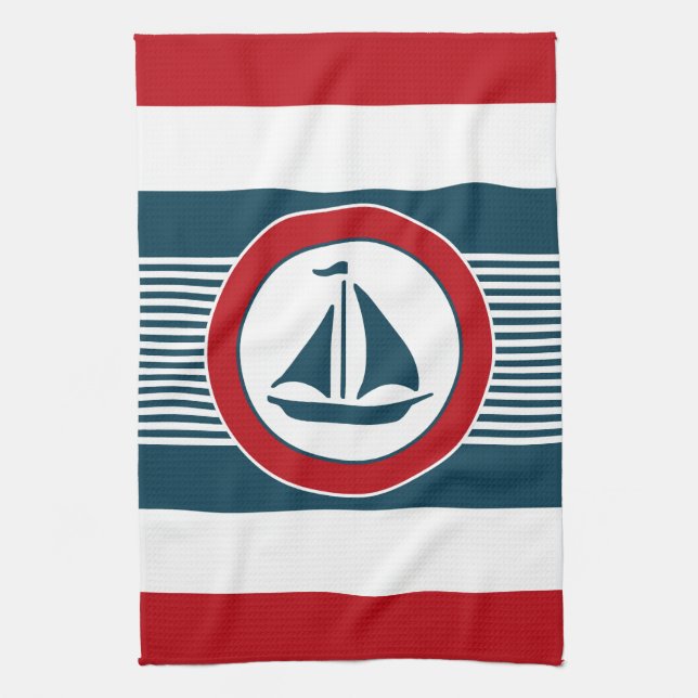 Nautical design tea towel (Vertical)