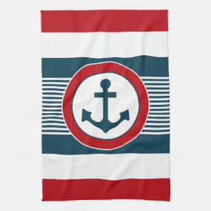 Nautical design tea towel