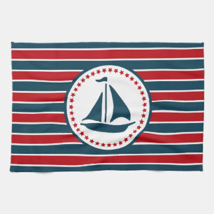 Nautical design tea towel