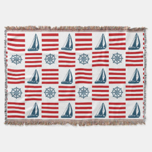 Nautical design throw blanket