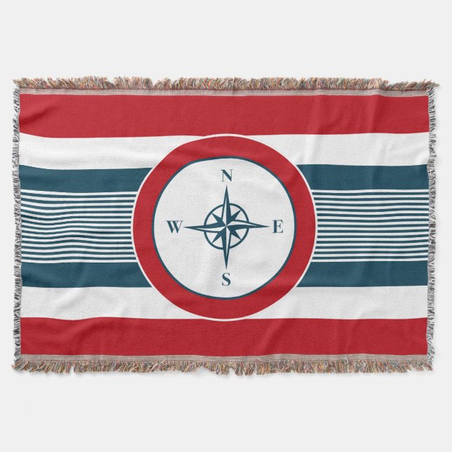 Nautical design throw blanket (Front)