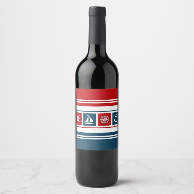 Nautical design wine label (Front)