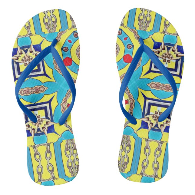 NAUTICAL DESIGNER COLLAGE THONGS (Footbed)