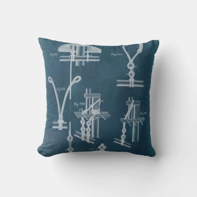 Nautical Detail Blueprint IV Cushion (Front)