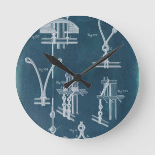 Nautical Detail Blueprint IV Round Clock