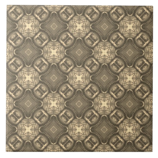 Nautical Diamond Pools & Stripes Pattern Ceramic Tile (Front)