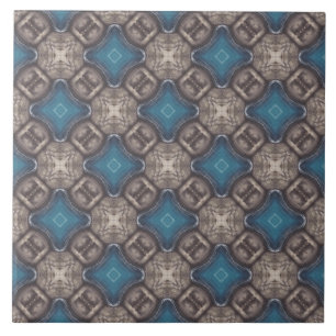 Nautical Diamond Pools & Stripes Pattern Ceramic Tile