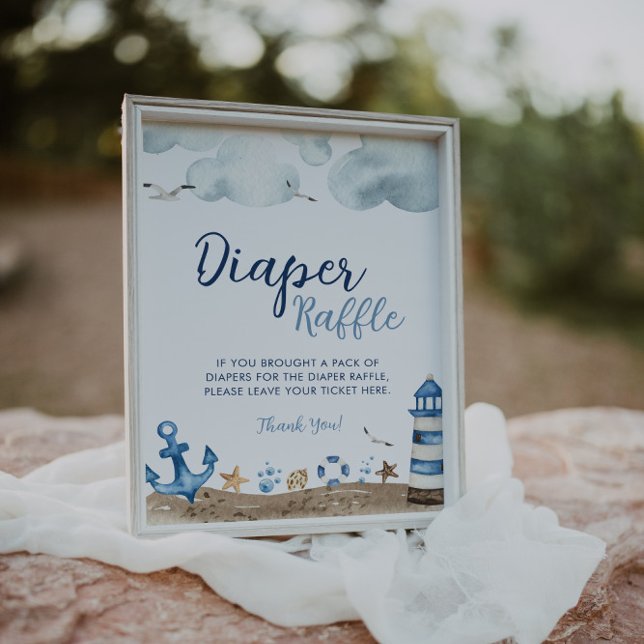 Nautical Diaper Raffle Baby Shower Sign (Creator Uploaded)