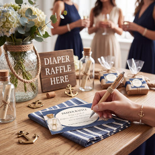 Nautical Diaper Raffle Card with Anchor