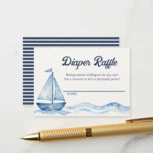 Nautical Diaper Raffle Enclosure Card   Editable