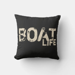 nautical distressed khaki BOAT LIFE | Throw Pillow