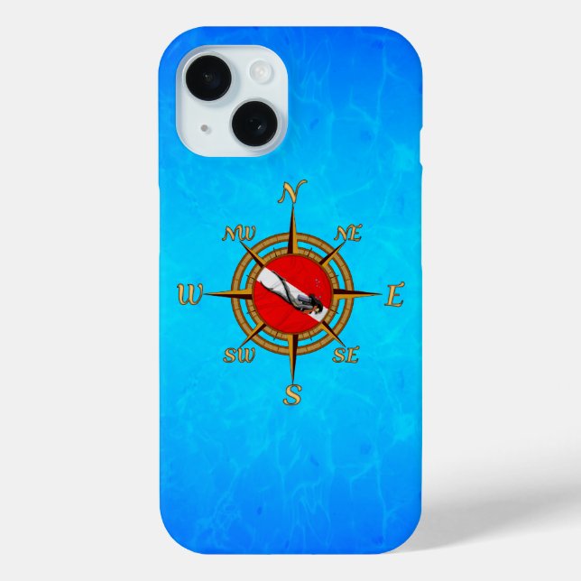 Nautical Dive Compass Case-Mate iPhone Case (Back)