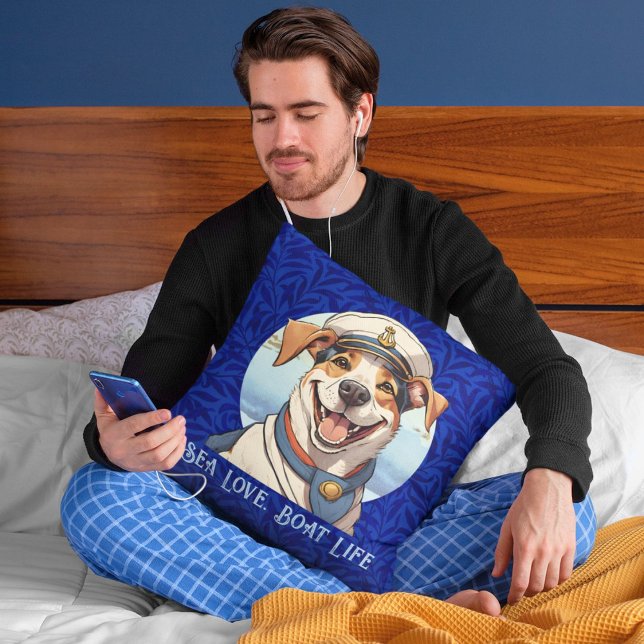 Nautical Dog Gifts for Boat Owners Sailors Boater Cushion (Nautical Dog Gifts for Boat Owners Sailors Boater)