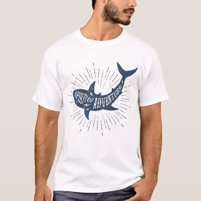 Nautical Dolphin Spirit Of Adventure T-Shirt (Front)