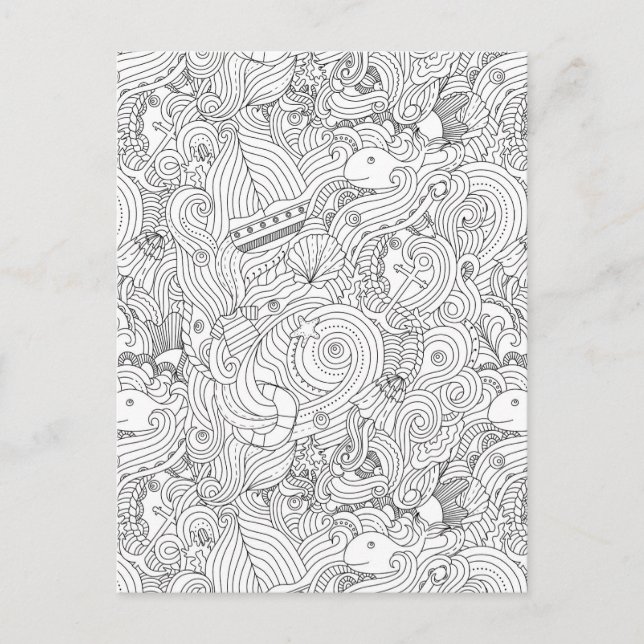 Nautical Doodle Postcard (Front)