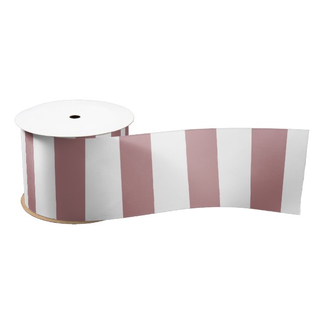 Nautical Dusty Pink & White Striped   Satin Ribbon (Spool)