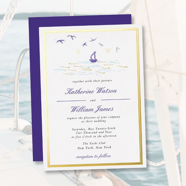 Nautical Elegant Boat Ocean Print Elegant Wedding  (Creator Uploaded)