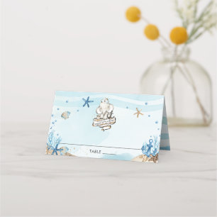 Nautical Elephant Baby Shower Ahoy It's a Boy Place Card