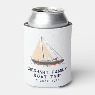 Nautical Family Boat Trip Sailing Personalised Can Cooler