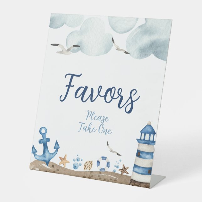 Nautical Favours Baby Shower Sign (Front)