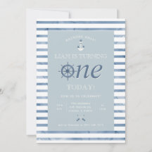 Nautical First Birthday Invitation