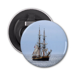 Nautical Fishing Boat Blue Skies Bottle Opener