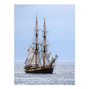 Nautical Fishing Boat Blue Skies Photo Print