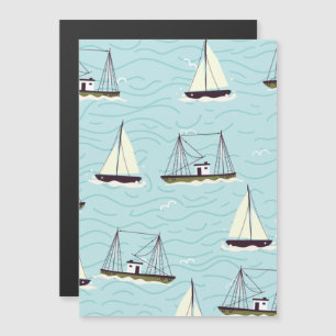 Nautical fishing pattern magnet