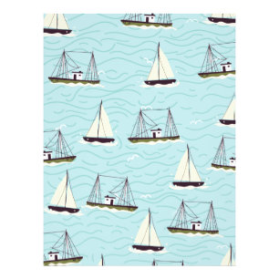 Nautical fishing pattern photo print