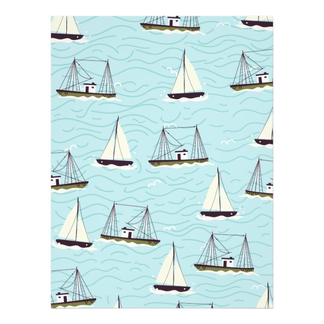 Nautical fishing pattern photo print (Front)