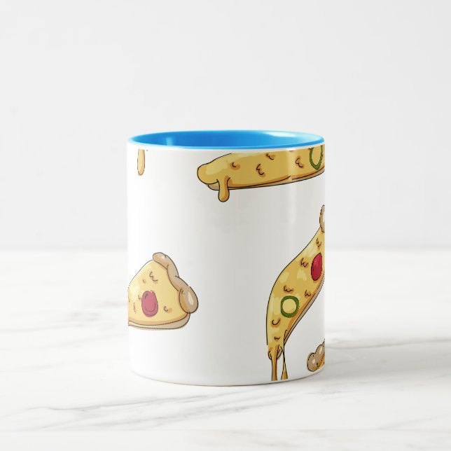 Nautical fishing pattern Two-Tone coffee mug (Center)