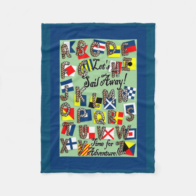 Nautical Flag Alphabet Fleece Blanket (Front)