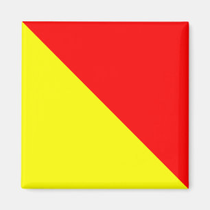 Nautical Flag Alphabet Sign Letter O (Oscar) Magnet