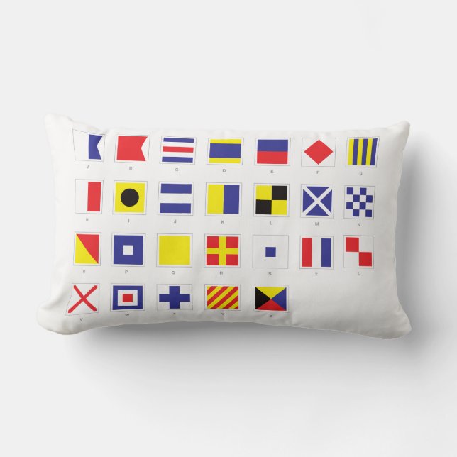 Nautical Flag Chart Lumbar Cushion (Front)
