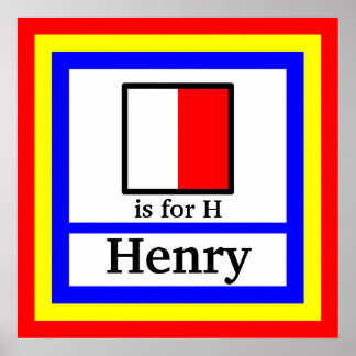 Nautical Flag is for H and Your Child's Name Poster