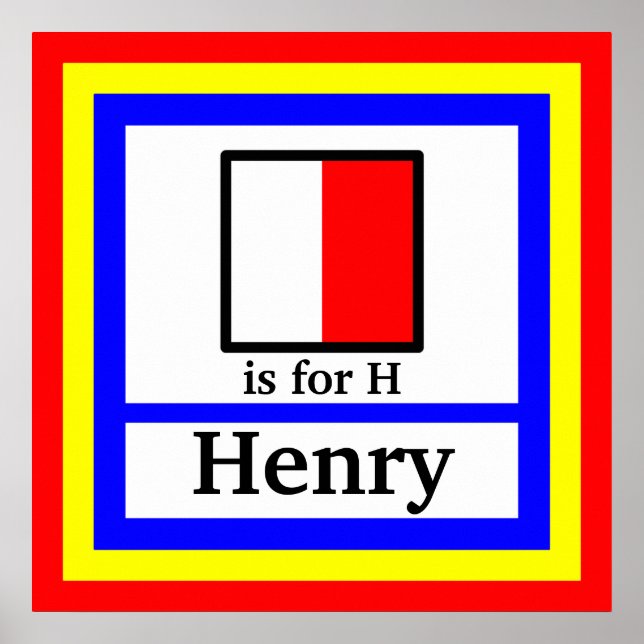 Nautical Flag is for H and Your Child's Name Poster (Front)