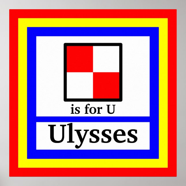 Nautical Flag is for U and Your Child's Name Poster (Front)