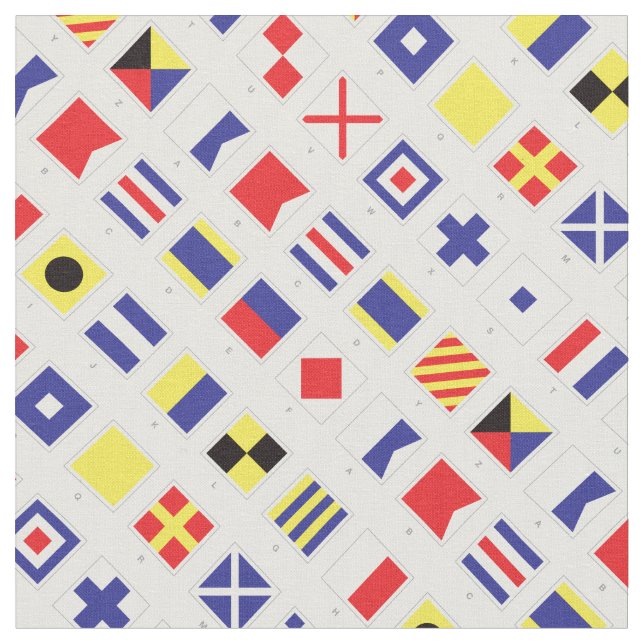 Nautical Flag Pattern Fabric (Close Up)