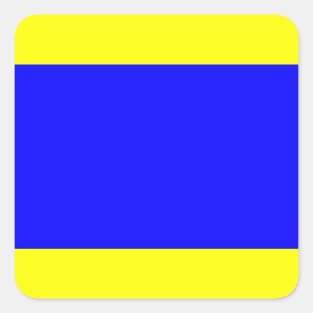 Nautical Flag Signal Letter D (Delta) Square Sticker (Front)