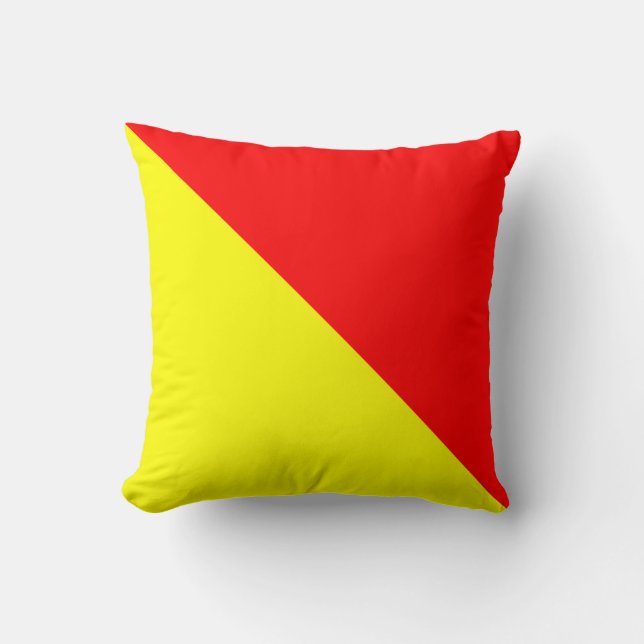 Nautical Flag Signal Letter O Oscar Cushion (Front)