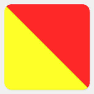 Nautical Flag Signal Letter O (Oscar) Square Sticker