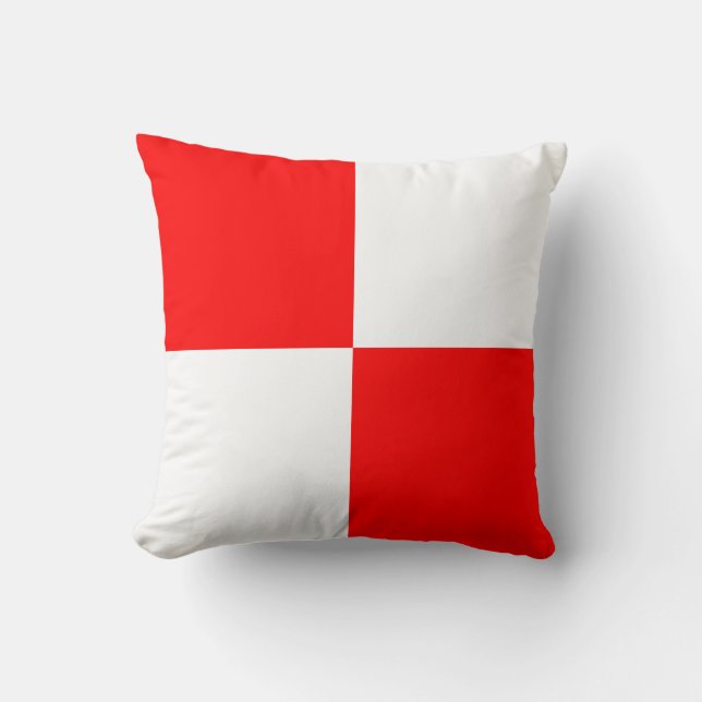 Nautical Flag Signal Letter U Uniform Cushion (Front)