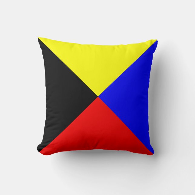 Nautical Flag Signal Letter Z Zulu Cushion (Front)